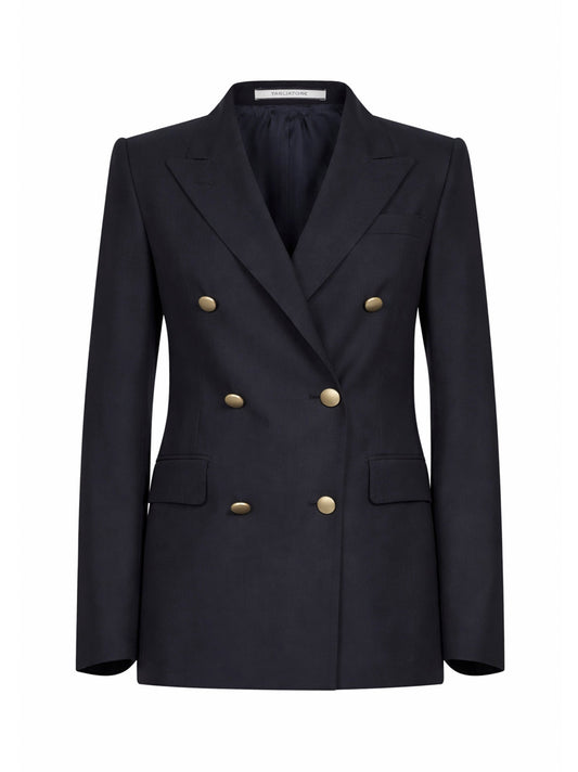 Double-Breasted Blazer Blue Virgin Wool
