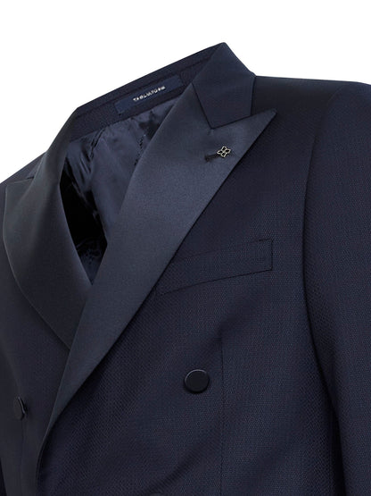 Tuxedo Suit Bruce Blue Jacquard