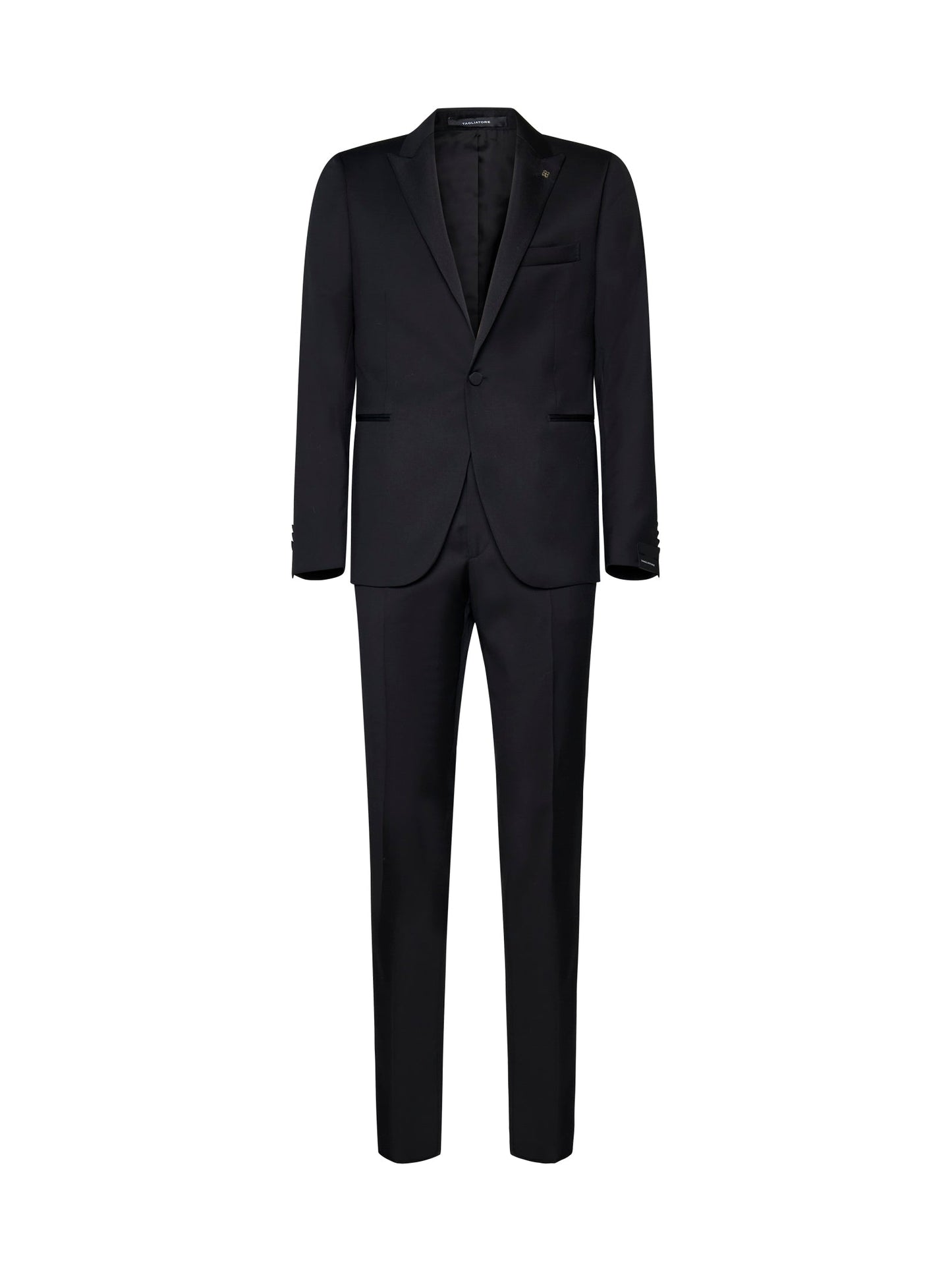 Vesuvio Suit in Black Wool