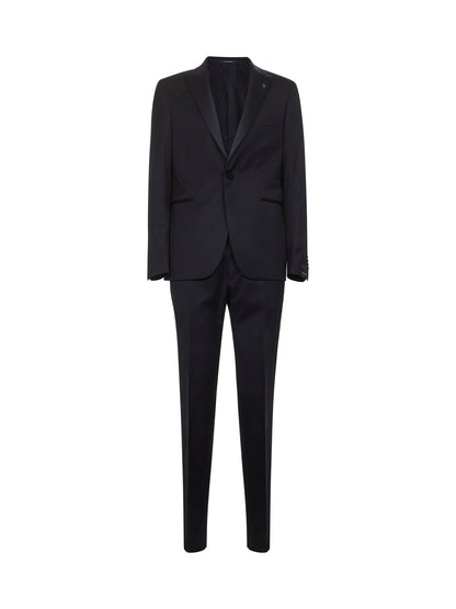 Blue Virgin Wool Tuxedo Suit