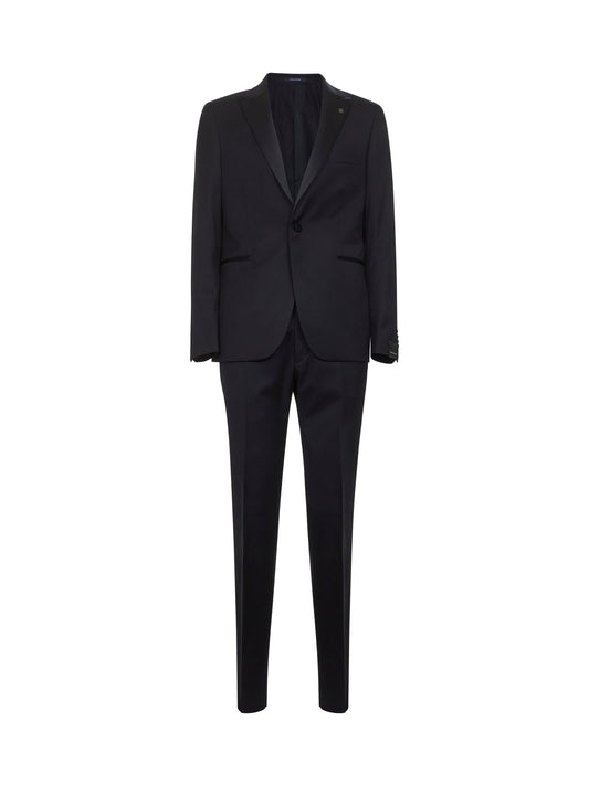 Blue Virgin Wool Tuxedo Suit