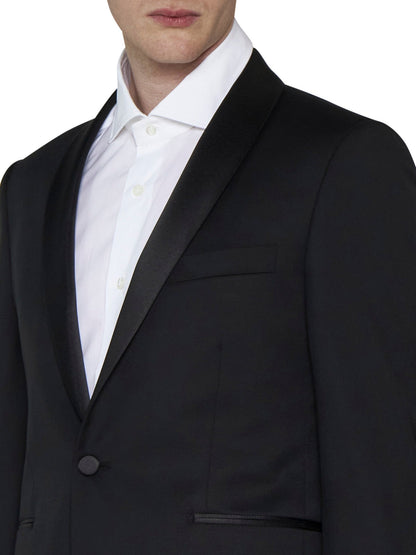 Wool Tuxedo With Satin Shawl Lapels