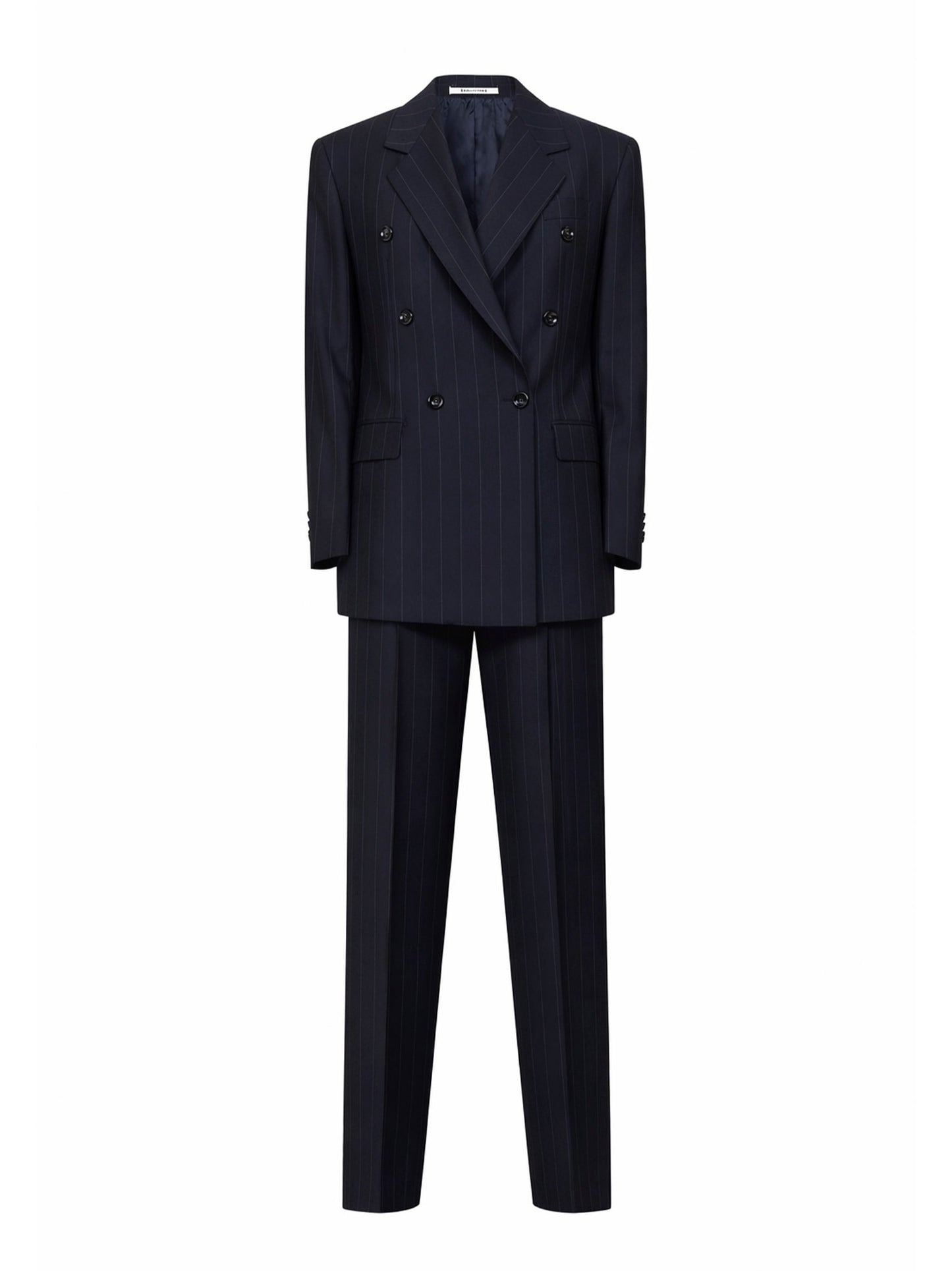 Suit Double-Breasted Blue Virgin Wool