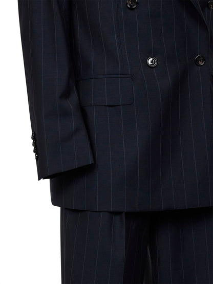 Suit Double-Breasted Blue Virgin Wool