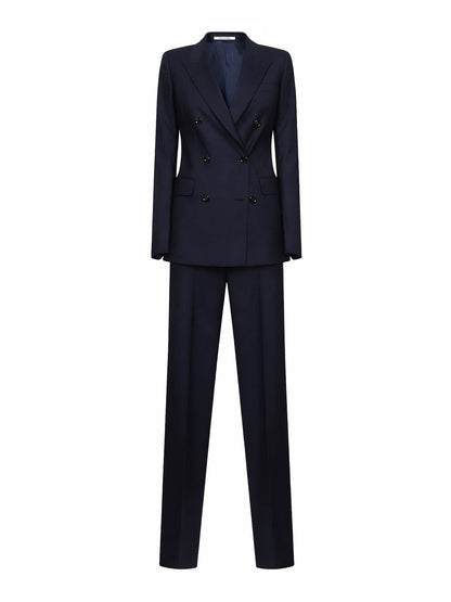 Double-Breasted Suit Blue Virgin Wool