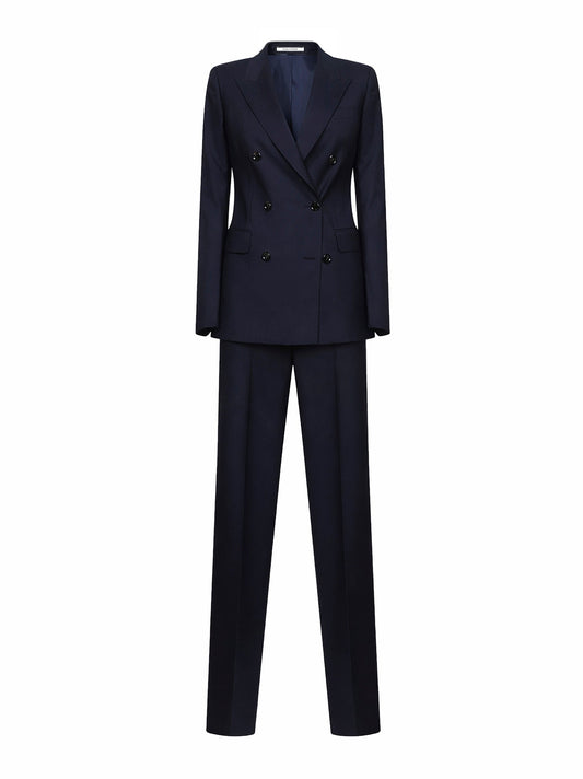 Double-Breasted Suit Blue Virgin Wool