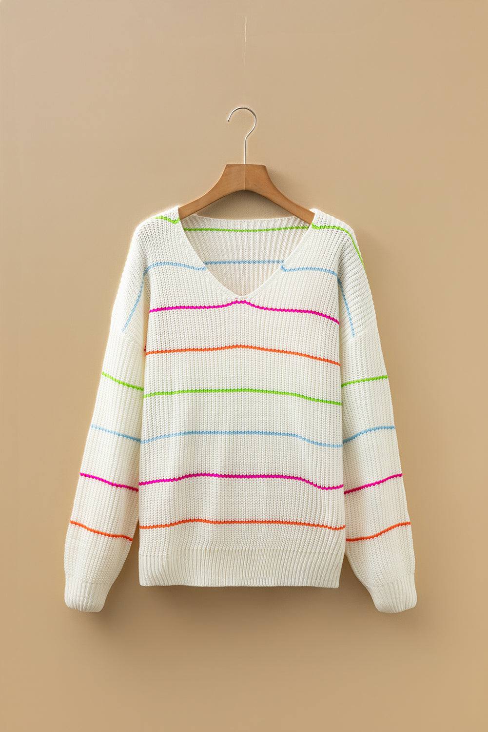 Kamila Drop Shoulder Baggy Sweater - White / L - 12/14