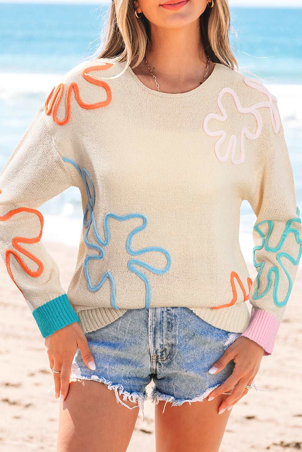 Destiny Colorblock Cuffed Loose Sweater