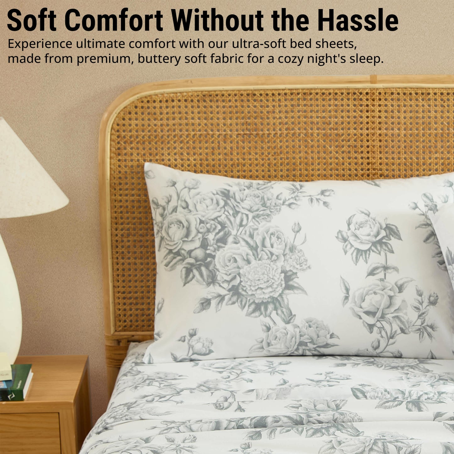 Rose Toile Gray-