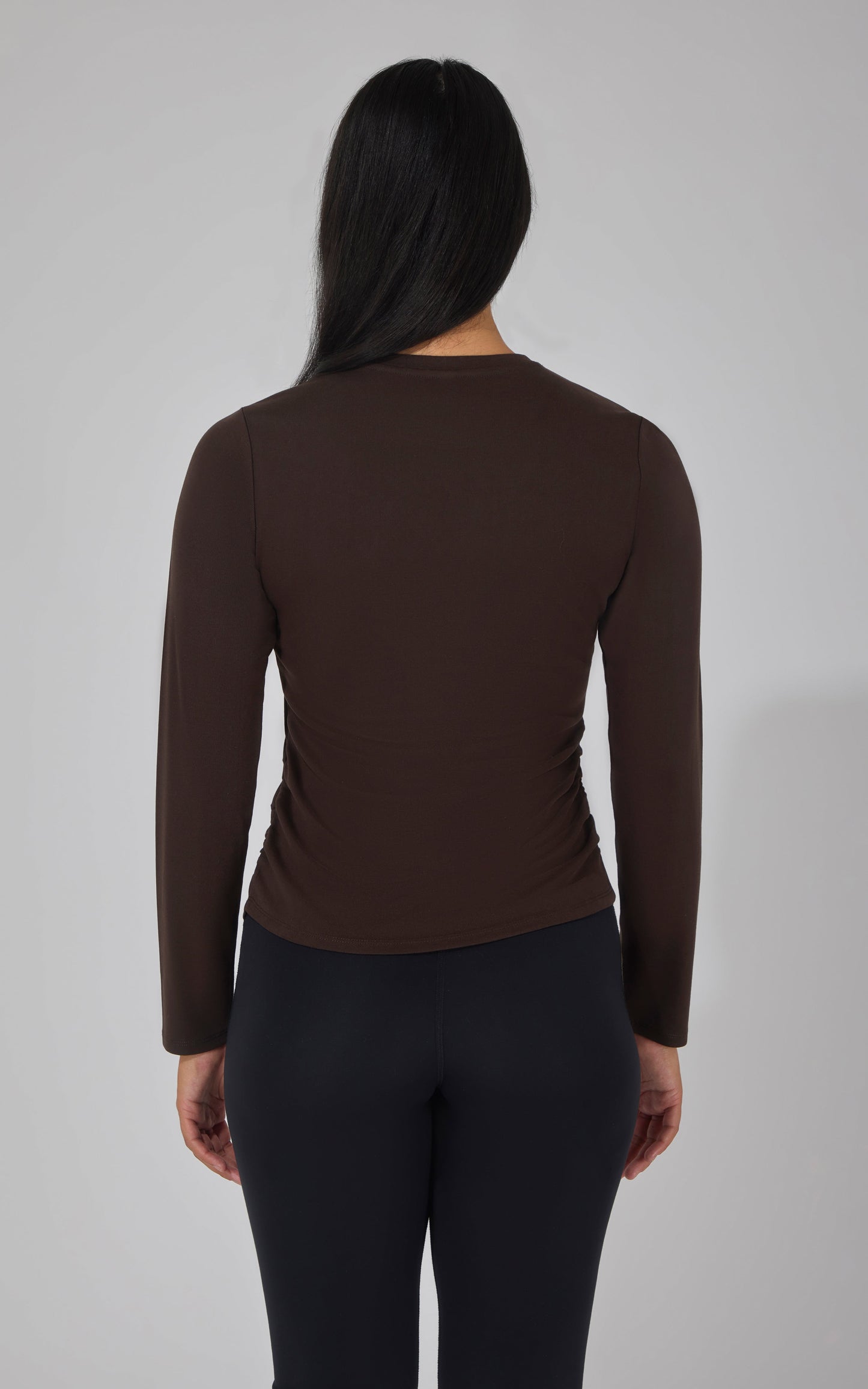 2 PK Side Ruched Long Sleeve Top