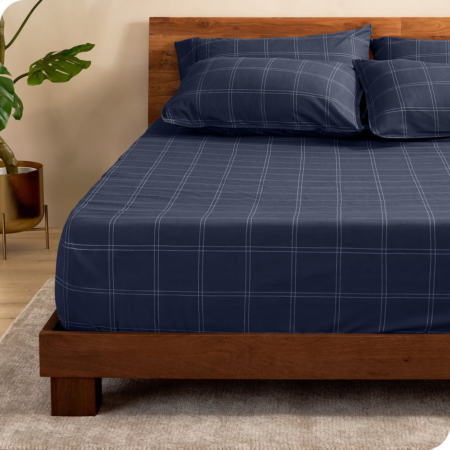 Modern Plaid - Midnight Blue/White-