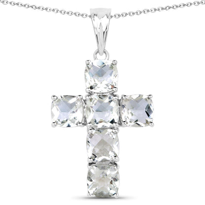 Genuine Green Amethyst Cross Pendant