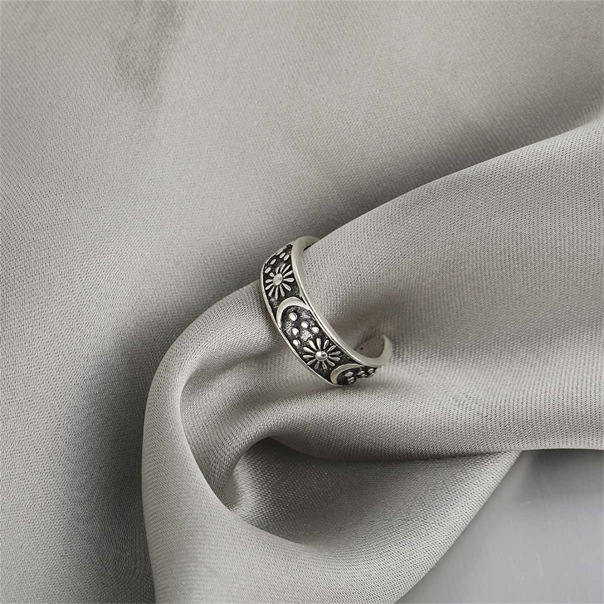 Silvertone Celestial Ring