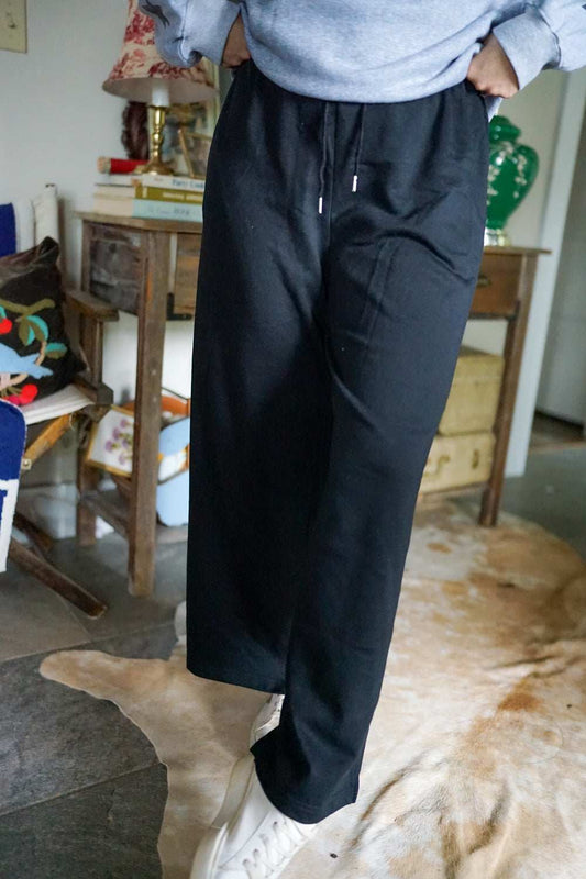 Threaded Pear Greta Elastic High Waist Drawstring Sweatpants