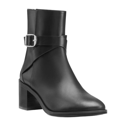Stuart Weitzman Esme Belted Zip Leather Bootie