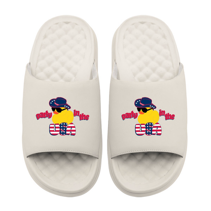 Party in the USA Rubber Duck Motive Slide Sandals