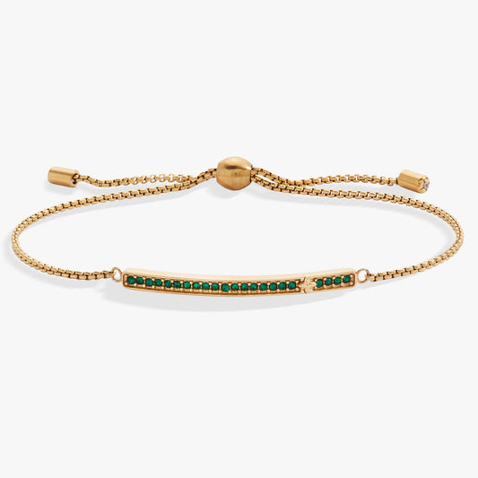 May Everyday Birthstone Pave Bolo Bracelet