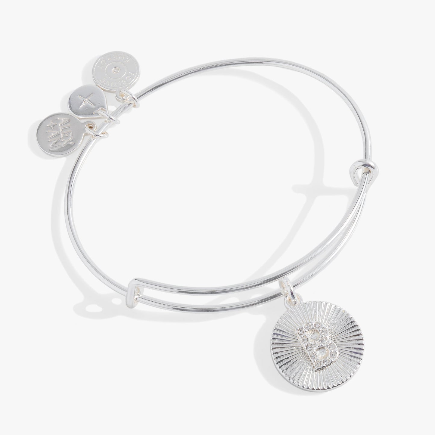 Initial B Pave Starburst Texture Bangle