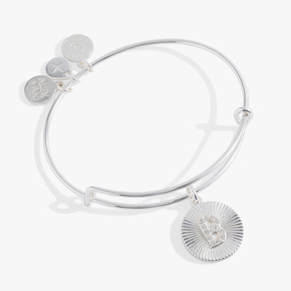 Initial B Pave Starburst Texture Bangle