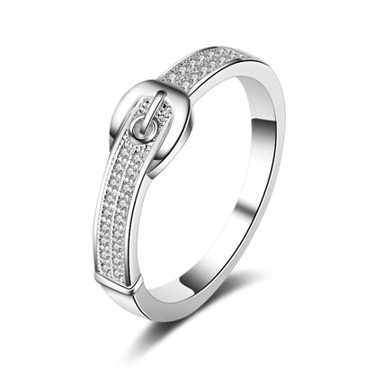 Cubic Zirconia & Silvertone Belt Band-8