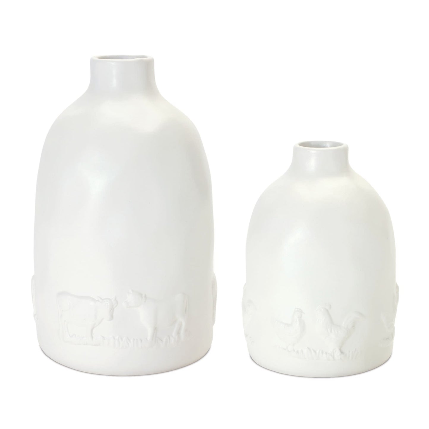 Melrose International Ceramic Farm Animal Vase (Set of 2)