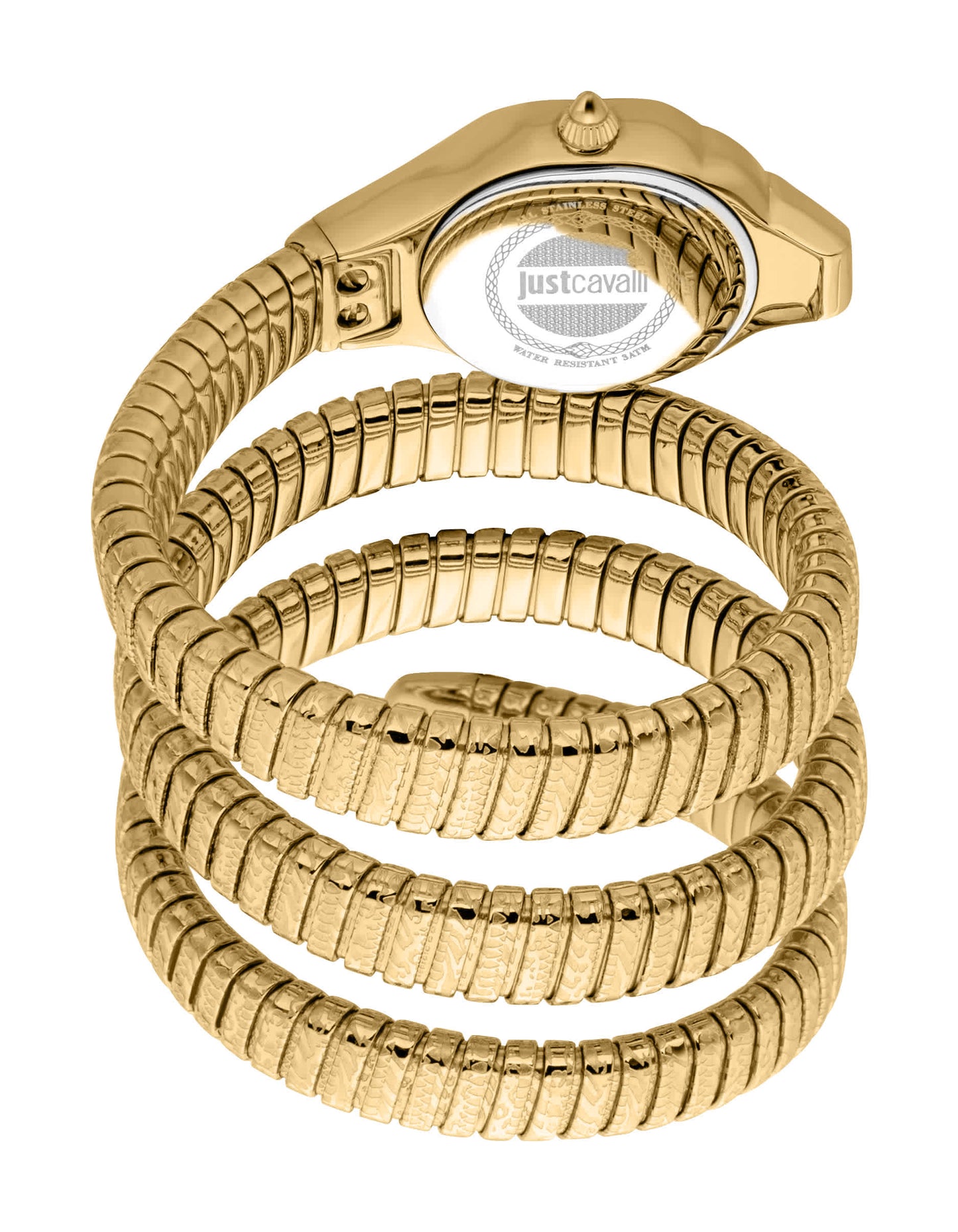 Jc1l271m0025 Just Cavalli Women’s Gold Stainless Steel Snake Watch with Champagne Dial