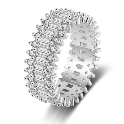 Clear Crystal & Cubic Zirconia Band Ring-2