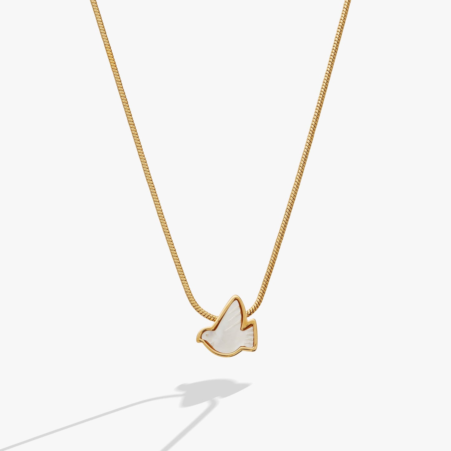 Pearlized Dove 'Peace' Slider Necklace