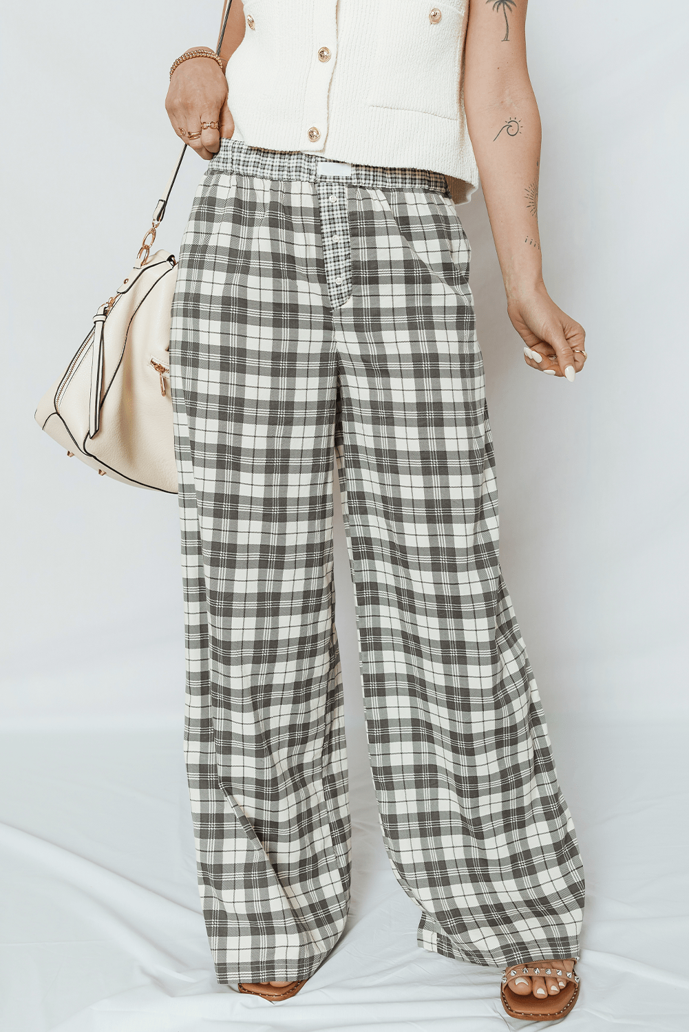 Chana Wide Leg Casual Pants - Gray / XL - 16/18