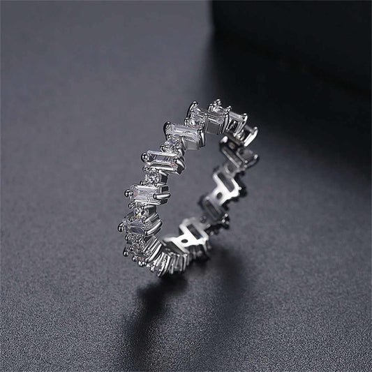 Pink Crystal & Cubic Zirconia Band Ring-1