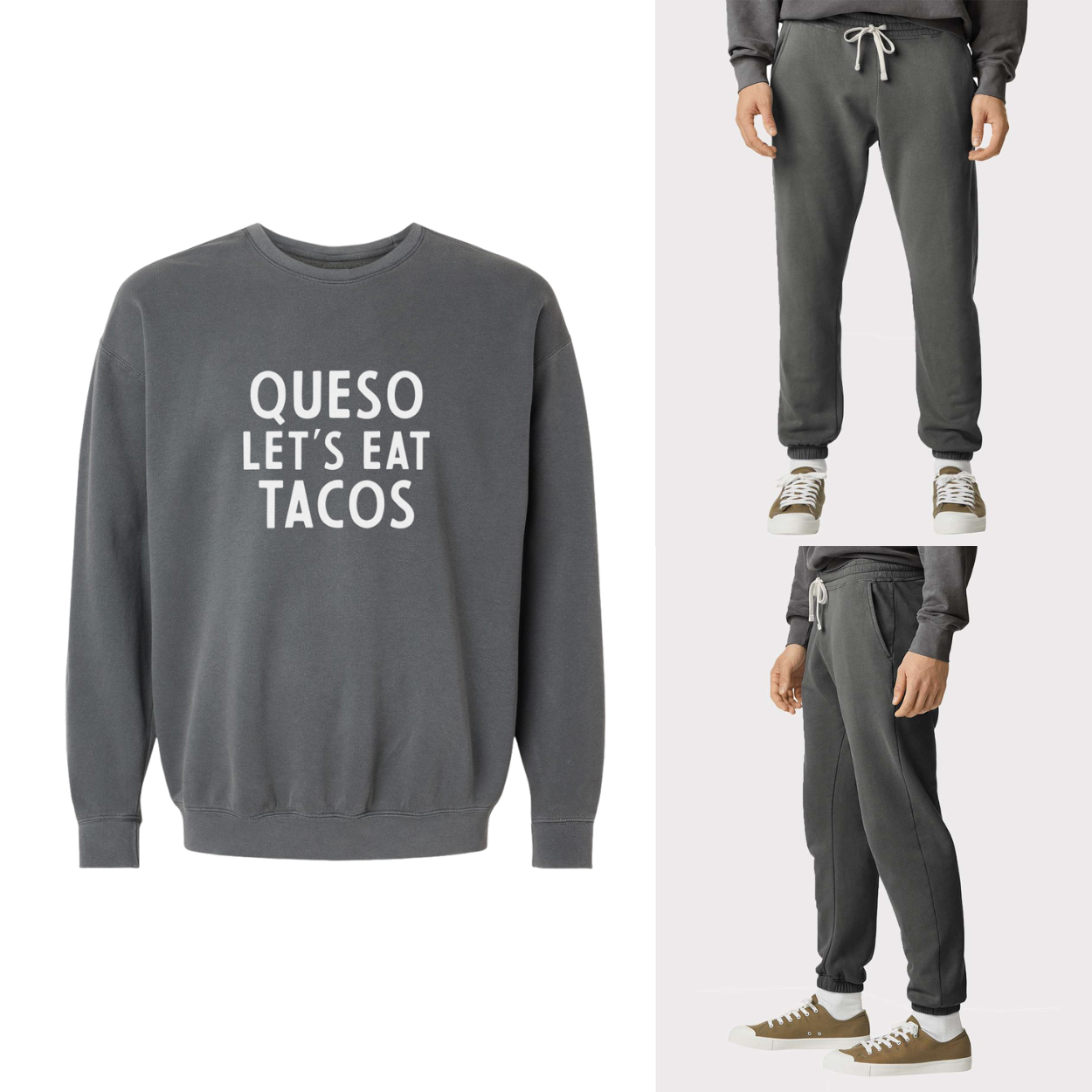 Frankie Jean Queso Let's Eat Tacos Washed Sweatshirt