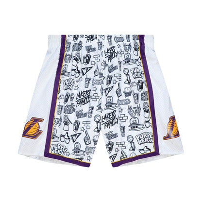Mitchell & Ness NBA Doodle Swingman Shorts La Lakers 2009