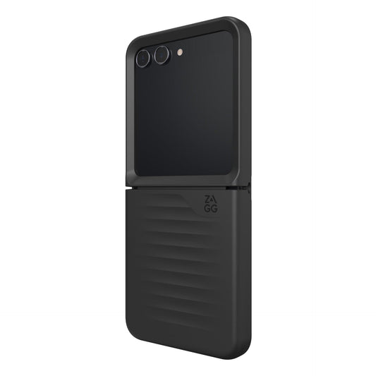 Zagg Bridgetown Samsung Galaxy Z Flip5 Case - 10ft Drop Protection, Graphene Reinforced, Hinge Design, Slim, Lightweight, Wireless Charging Compatible, Black