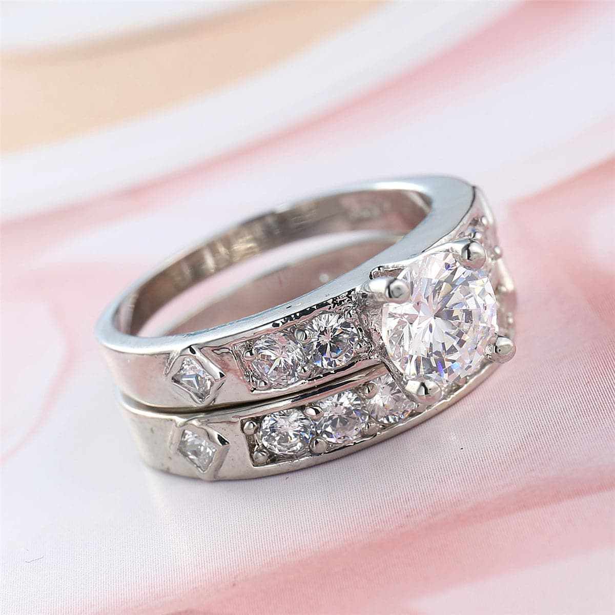Crystal & Cubic Zirconia Ring Set