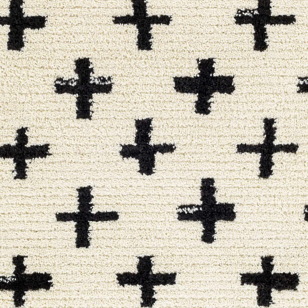 Anda Black on White Moroccan Plush Rug - Clearance