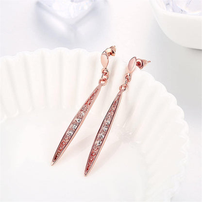 Cubic Zirconia & Rose Goldtone Drop Earrings