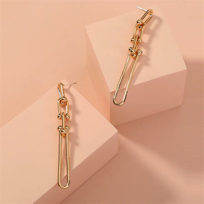 Goldtone Studded Drop Earrings