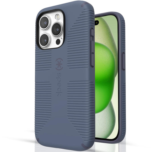 Speck Magsafe Case for Iphone 15 Pro - Drop & Camera Protection, Soft-Touch Secure Grip, Wireless Charging Compatible, Fits All 6.1 Inch Models Including Iphone 14 &13 Pro - Grip Blue