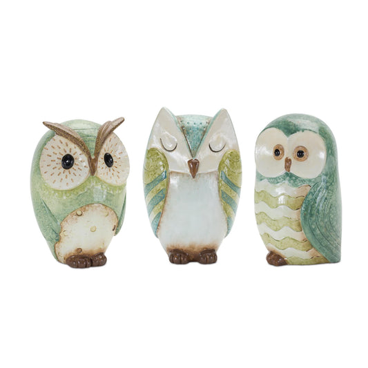 Melrose International Terra Cotta Owl Figurine (Set of 3)