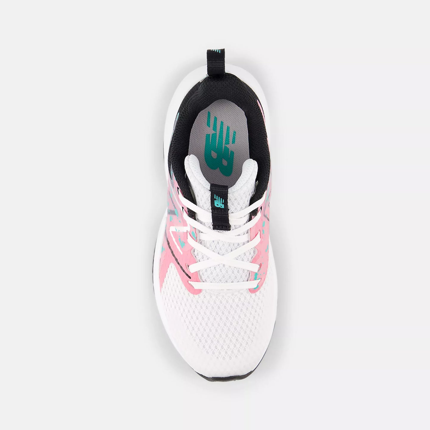 New Balance Preschool Rave Run V2 White Pink Paint Splatter