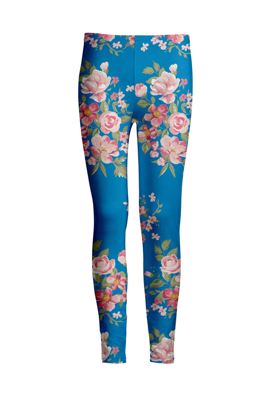 Blue and Coral Floral-