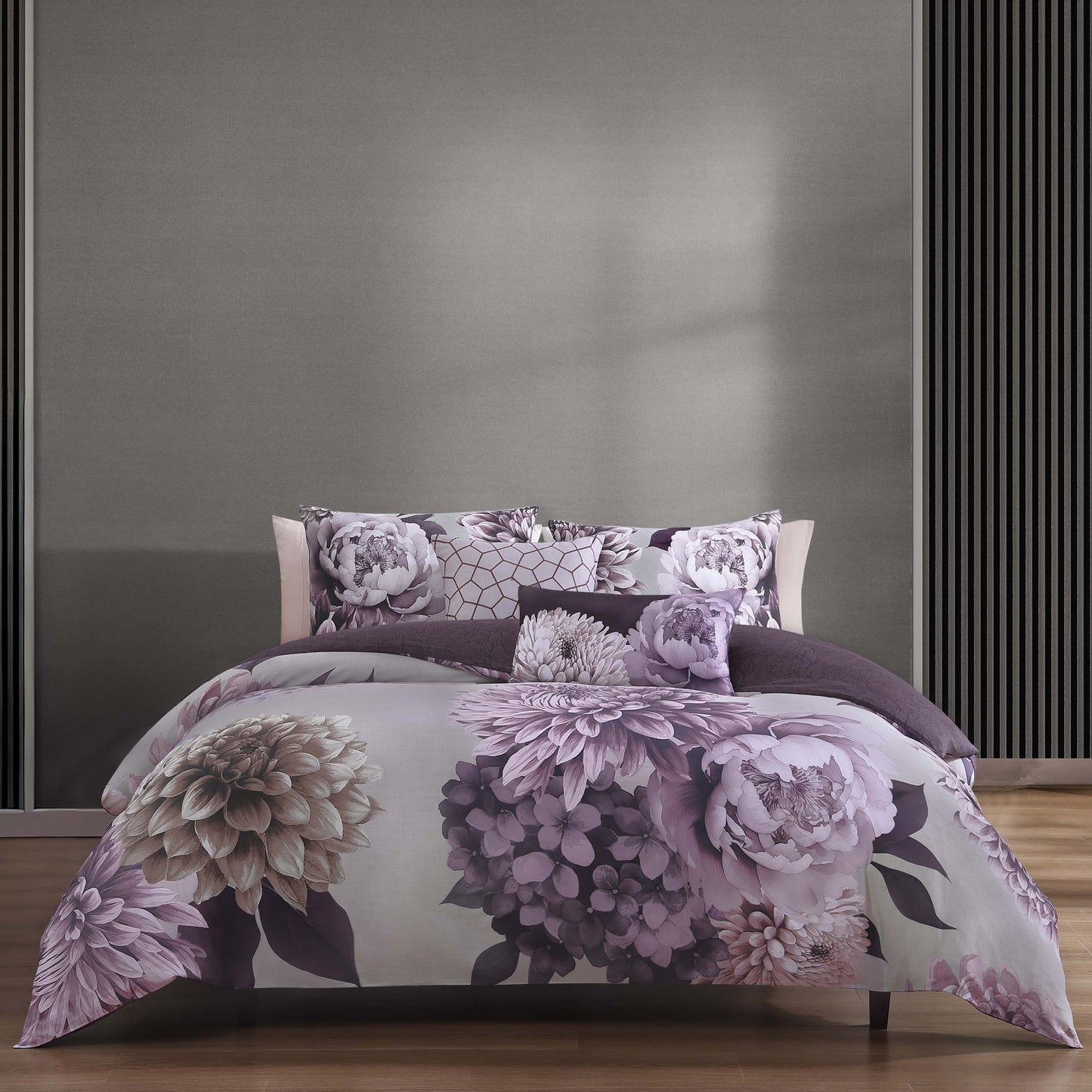 Bebejan Plum Petal 5 Piece Reversible Comforter Set