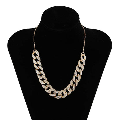 Cubic Zirconia & Goldtone Figaro Link Statement Necklace
