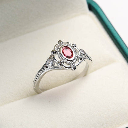 Rose Crystal & Cubic Zirconia Oval Ring-3