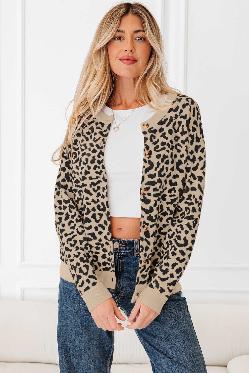 Tayayia Chunky Knitted Cardigan Sweater - Khaki / L - 12/14