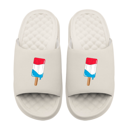 Red White and Blue Popsical Motive Slide Sandals