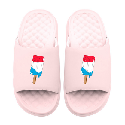 Red White and Blue Popsical Motive Slide Sandals