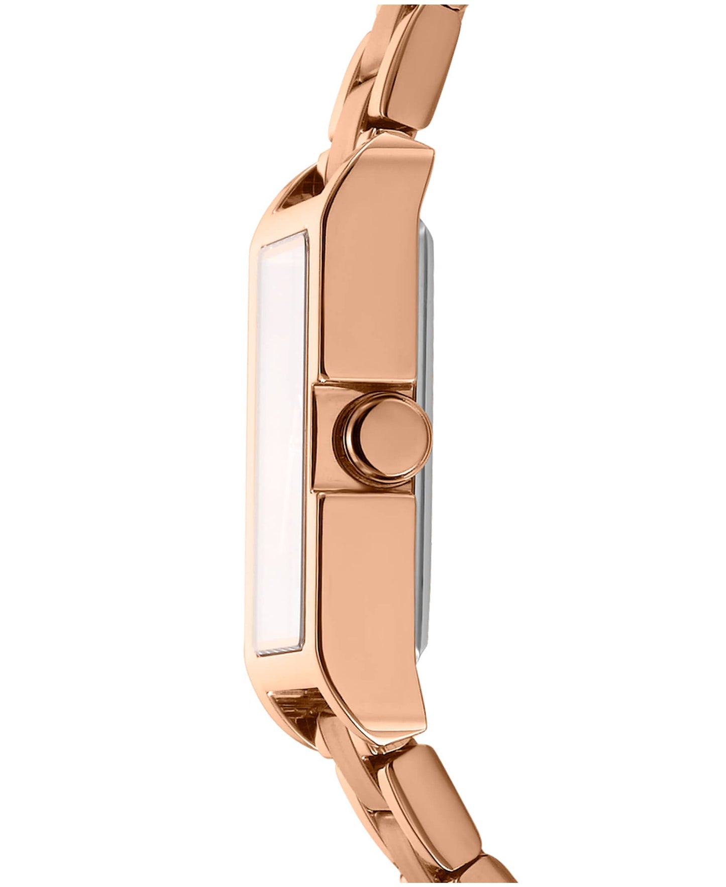Dkny Women Watch, Rose Gold Color Case, Silver Dial, Rose Gold Color Metal Bracelet, 3 Hands, 3 Atm