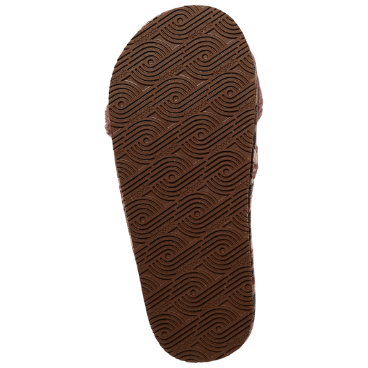 Feelgoodz Womens Equinox Sherpa Double Strap Slipper (Mulberry, Medium)