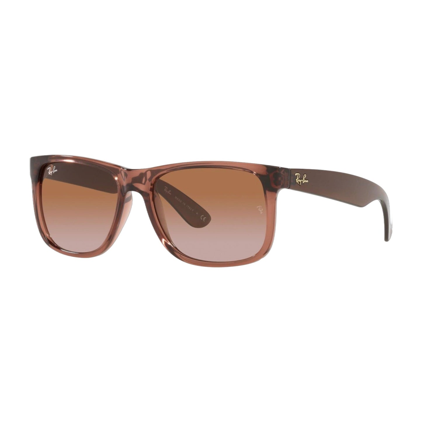 Ray-Ban Unisex Rectangle Transparent Light Brown Gradient Justin 4165 Sunglasses